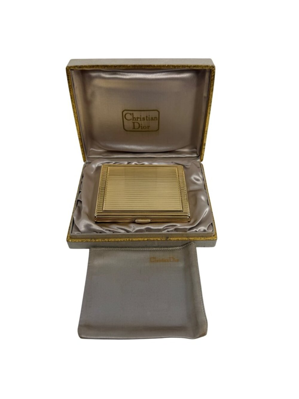 Vintage Christian Dior France Collector Powder Compact w/ Box Switzerland